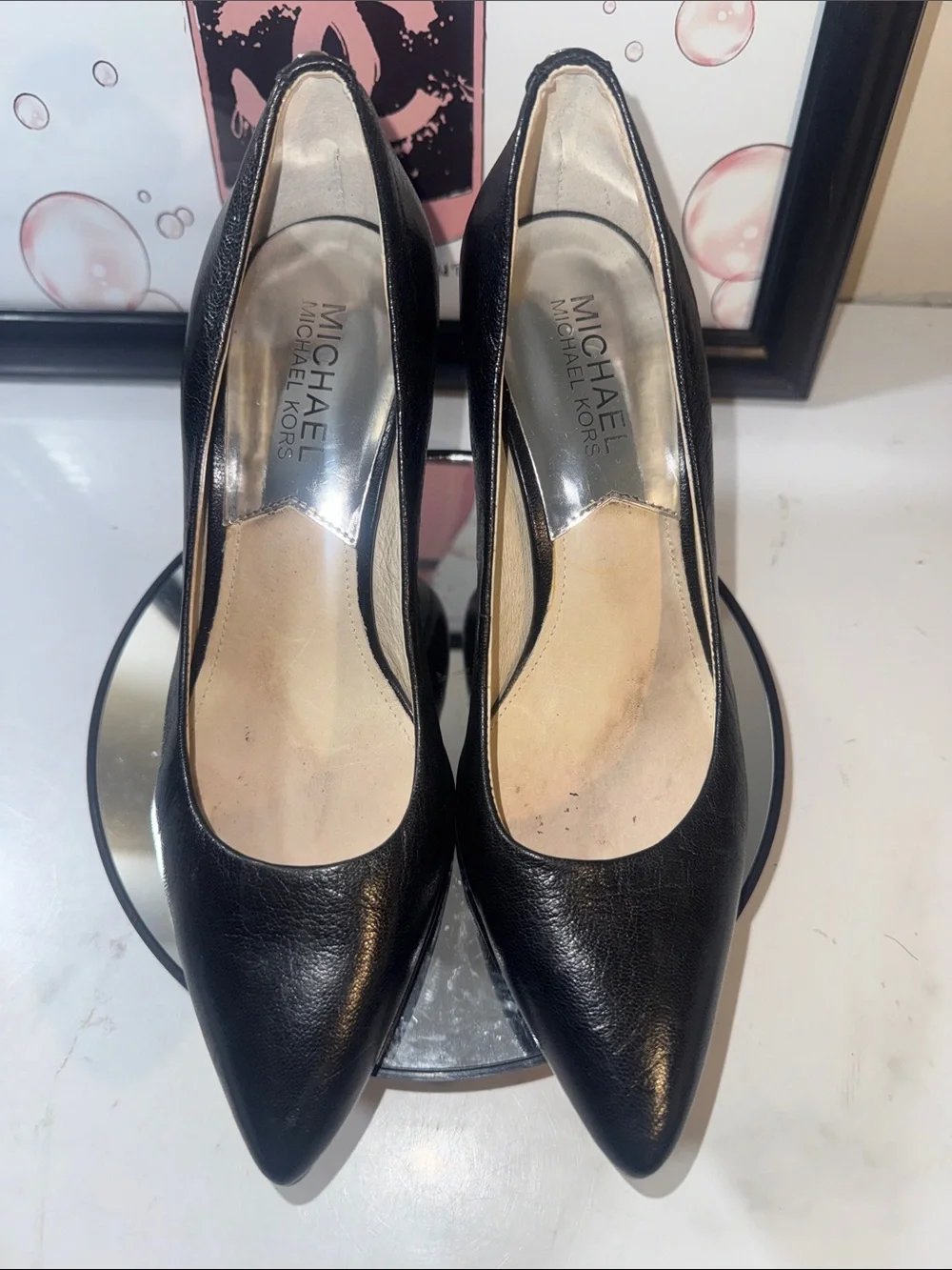 Michael Kors Black Leather Pointed Toe Pumps - Women’s Size 5.5